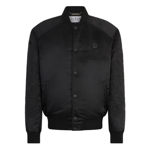 Satin Bomber Jacket Skull Dragons Dragons