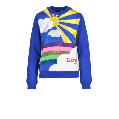 Regenboog Applicatie Sweatshirt met Ronde Hals