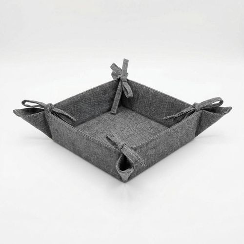 Brotkorb HOME AFFAIRE "Brotkorb Grau 20x20cm", grau, B:20cm H:6cm L:20cm, Baumwolle, Lebensmittelaufbewahrungsbehälter, Brotkorb