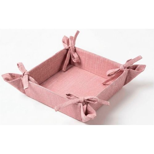 Brotkorb HOME AFFAIRE "Brotkorb Rose 20x20cm", rosa (rose), B:20cm H:6cm L:20cm, Baumwolle, Lebensmittelaufbewahrungsbehälter, Brotkorb