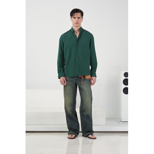 Casuele Lange Mouwen Tencel Overhemd met Knopen