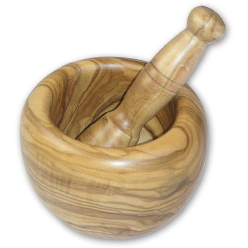 Mörser BERARD FRANCE 1892, braun (holzfarben), Ø:12cm, Massivholz, Mörser, Mörser, Olivenholz