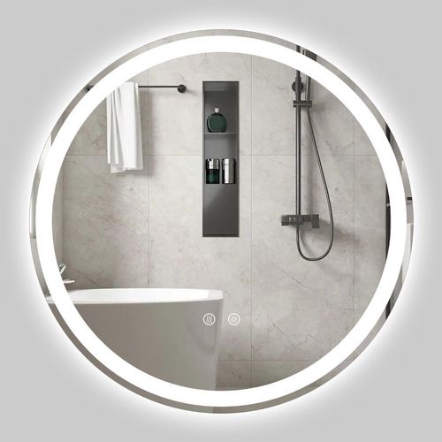 Runder LED-Badezimmerspiegel (60 cm) mit einstellbarer Helligkeit