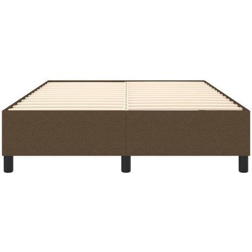 Boxspring-Bett - 140x200 cm - Zweizimmerbett - Dunkelbraunes Stoff - Lattenrost inklusive - Moderne Schlafzimmer Einrichtung