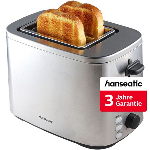 HANSEATIC Toaster "HT8007SD", silber, B:17cm H:19cm T:28cm, Toaster, inkl. 3 Jahre Herstellergarantie