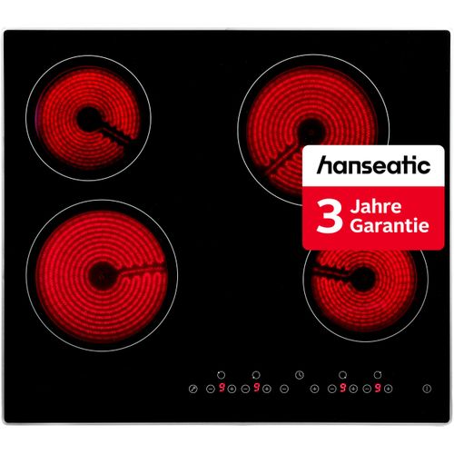 HANSEATIC Elektro-Kochfeld "HC46066TA", schwarz, B:59cm H:5,1cm T:52cm, Kochfelder, inkl. 3 Jahre Herstellergarantie