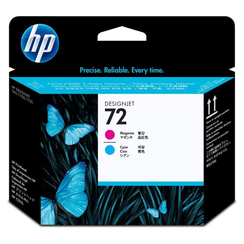 HP 72 Magenta und Cyan Druckkopf, HP DesignJet T610-Druckerserie, T620-Druckerserie, T770-Druckerserie, T1100-Druckerserie,..., Thermal Inkjet, Cyan, Magenta, C9383A, Business, Singapur