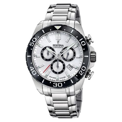 Festina Chronographen Chrono Swiss Made White