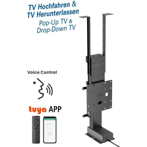 my wall TV Lift HP66L– Steuerung per Fernbedienung, Tuya-App & Sprachbefehl (Alexa/Google), für 17"-32" (43-81 cm), Möbel- & Deckenmontage, bis 45 kg