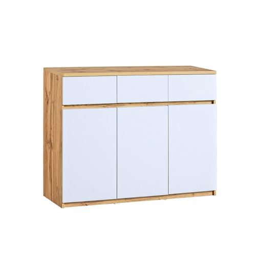 KOMMODE KRYOS 120/94/40cm mit 3 Schubladen 3 Türen Eiche Wotan
