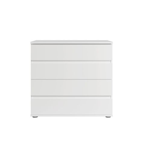 KOMMODE SILVA 91,2/84,2/42cm mit 4 Schubladen Türen Weiß