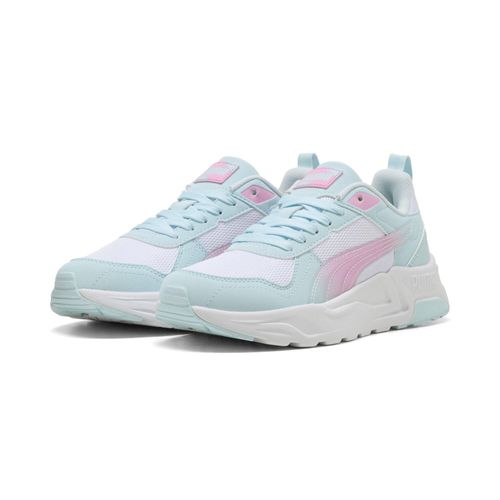 Sneaker PUMA "TRINITY 2 LT FADED GLOW JR", Jungen, Gr. 38,5, puma weiß, aqua glow, mauve glow, Textil, Schuhe Sneaker
