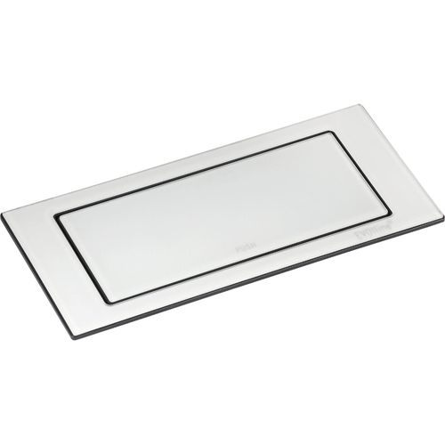 EVOline Backflip Steckdose - versenkbare Steckdose 2 fach mit USB-C Charger, Kunststoff / Glas weiß matt
