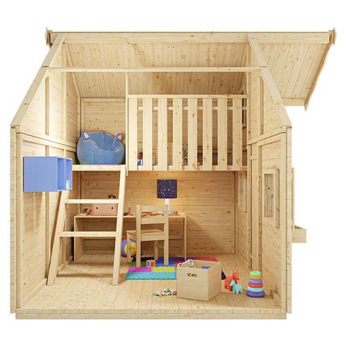 Stelzenhaus Tom XL 15 mm naturbelassen inkl. Veranda und Stelzen