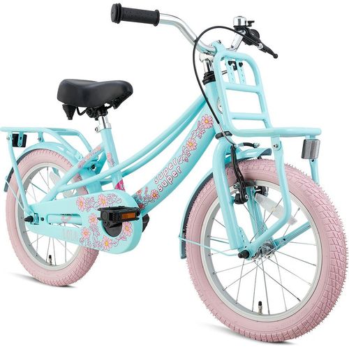 Mädchen Hollandrad 16 Zoll Lola Mint-Rosa