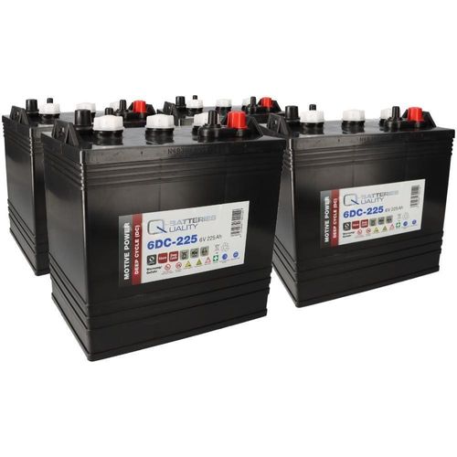 24V 225Ah Akku-Satz für Golfcar & Golf Cart | 4x Q-Batteries 6DC-225