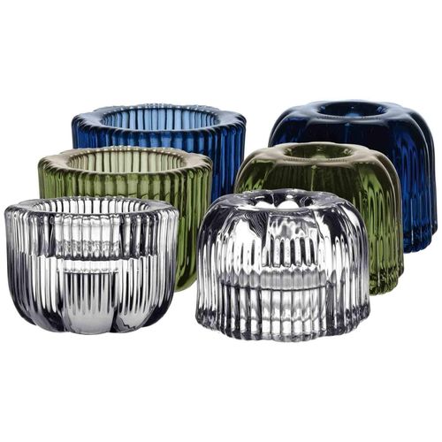 Kerzenhalter VILLEROY & BOCH "2in1-Kerzenständer Fleur ø 6,3 cm 6er Set bunt", bunt, Kerzenhalter, Kerzenhalter