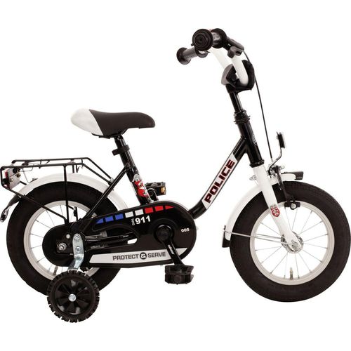 Bachtenkirch Kinderfahrrad Police Tiefeinsteiger 12,5 Zoll schwarz weiß
