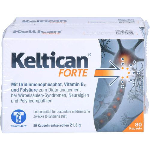 Keltican forte Kapseln mit Uridinmonophosphat (UMP), Vitamin B12 und Folsäure zur Unterstützung der Nervenregeneration, 80 St. Kapseln