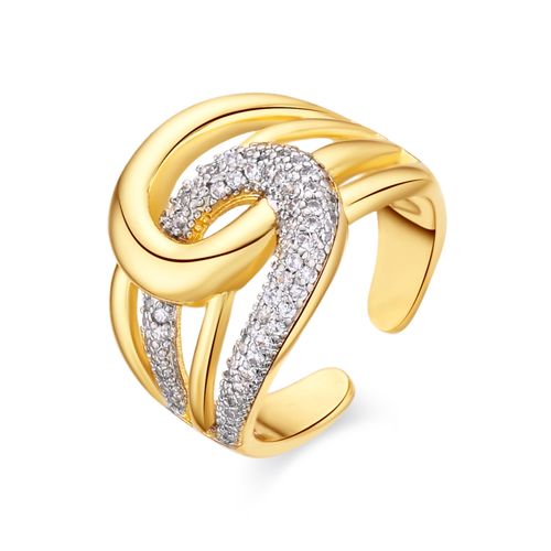 Luxenter Ring met schitterende zirkonia, afgewerkt in 18 karaats geelgoud - Nava
