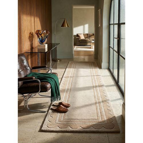 Läufer Wolle Beige 80 x 230 cm - WENSUM Kadima Design