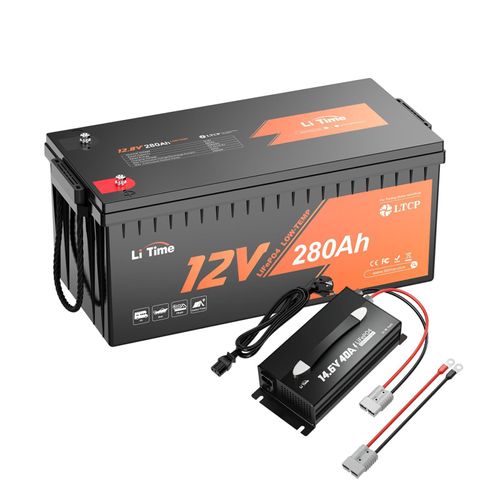 12V 280Ah LiFePO4 Batterie Niedrigtemperaturschutz mit 12V 40A Ladegerät