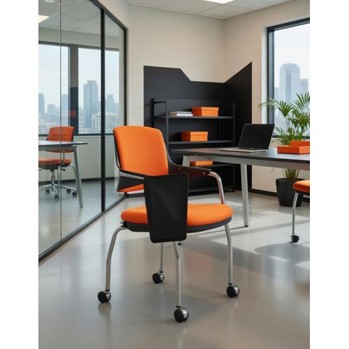 Bürosessel Orange mit stabiler Basis und ergonomischem Design