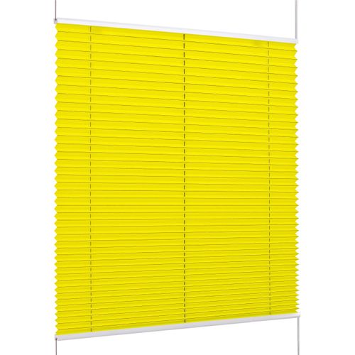Plissee K-HOME "Klemmfix FLORIDA Stripe mit patentiertem Design", gelb, weiß, weiß, B:35cm H:130cm, Obermaterial: 100% Polyester, Plissees, patentiertes Design