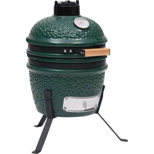 2-in-1 Kamado-Grill Smoker Keramik 56 cm Grün