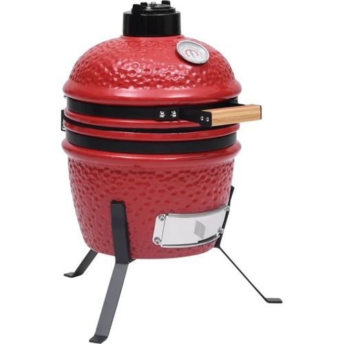 2-in-1 Kamado-Grill Smoker Keramik 56 cm Rot