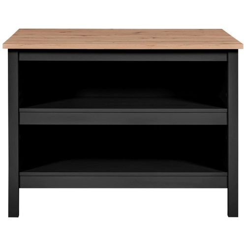 Mid.you Kücheninsel, Schwarz, Holzwerkstoff, Holz, 124x91.5x75 cm, Küchen, Küchenmöbel, Kücheninseln