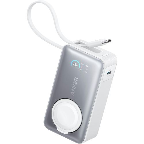 ANKER Powerbank "MagGo Powerbank (10.000mAh, 35W, für Apple Watch)", schwarz, 10.000mAh, Akkumulatoren