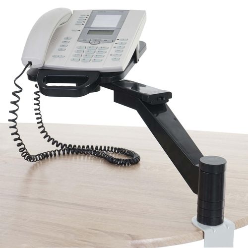 Telefonarm H555, Telefonhalter Telefonschwenkarm Tischhalterung, schwarz