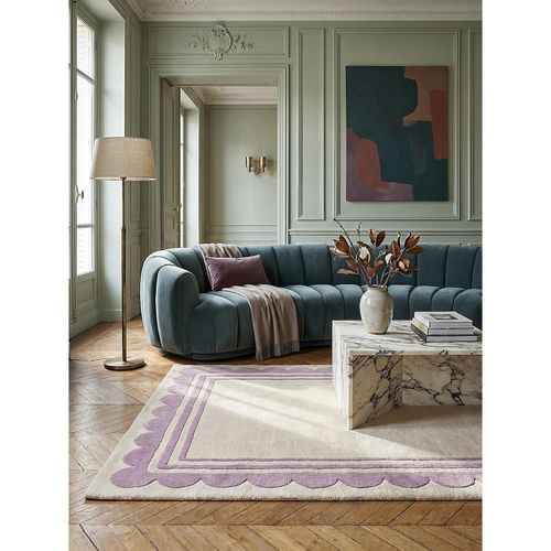 Wollteppich handgetuftet Lila-Beige 120 x 170 cm - WENSUM Kadima