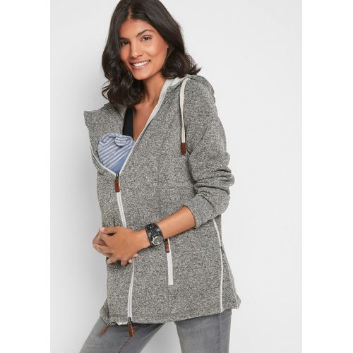 bonprix 2-in-1 Umstands- und Tragejacke aus Strickfleece, grau, Gr.36/38 (S), Weiche Tragejacke aus Strickfleece, aus Fleece