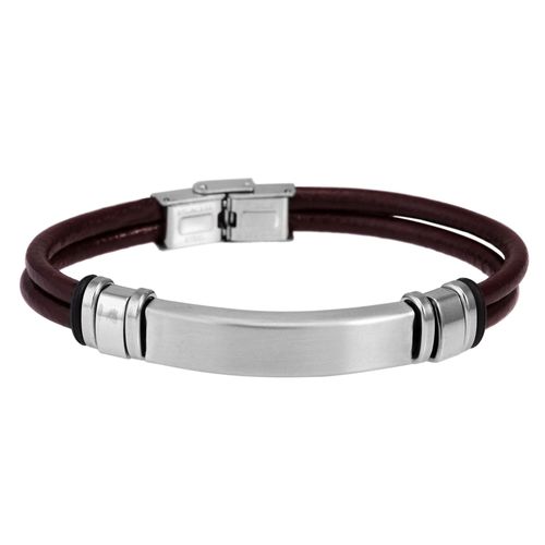 Armband ADELIA´S "Armband aus Leder 21 cm", braun, Armbänder, Herren, 21cm, Leder, Armband, Ideal als Geschenk – dezent und elegant