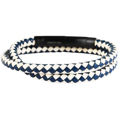 Wickelarmband ADELIA´S "Armband – Wickelarmband aus Leder 43 cm", blau (schwarz), Armbänder, Herren, 43cm, Leder, Wickelarmband, Ein Geschenk, das Freude macht