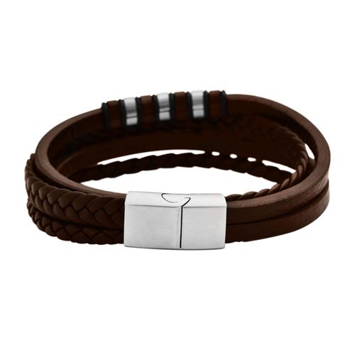 Armband ADELIA´S "Armband aus Leder 20,5 cm", braun, Armbänder, Damen, 20cm, Leder, Armband, Ideal als Geschenk – dezent und elegant