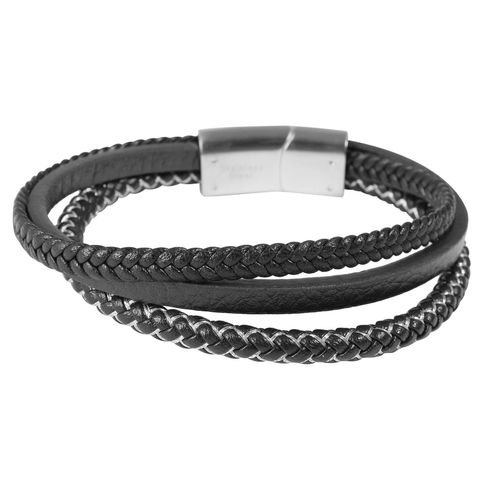 Armband ADELIA´S "Armband – Lederarmband aus Leder 21 cm", braun, Armbänder, Herren, 21cm, Leder, Armband, Ein Geschenk, das Freude macht