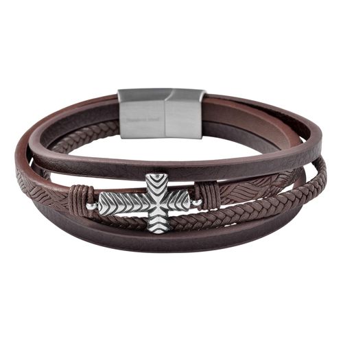 Armband ADELIA´S "Armband – Lederarmband aus Leder 19 cm", braun, Armbänder, Damen, 19cm, Leder, Armband, Ideal als Geschenk – dezent und elegant