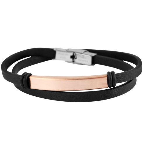 Wickelarmband ADELIA´S "Armband – Wickelarmband aus Leder 42 cm", rosa (schwarz), Armbänder, Damen, 42cm, Leder, Wickelarmband, Zum Verschenken – ideal zum einfach so