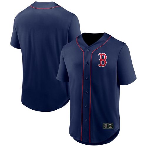 Baseballtrikot FANATICS "Fanatics Trikot Boston Red Sox Core Foundation", Mädchen, Gr. L, blau, 100% Polyester, Trikots Baseballtrikot