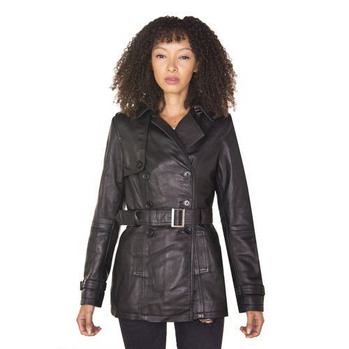 Trenchcoat van nappaleer voor dames-Mosul