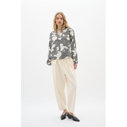 Langarm-Bluse Relaxed fit GraphicFlower Black/PowderBeig floral