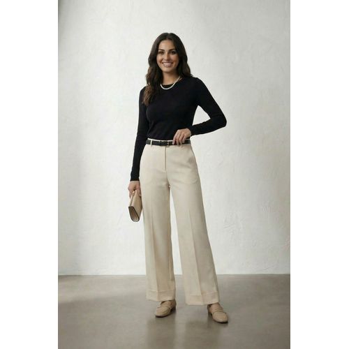 Gebelde Turnup Pantalon met Plissees