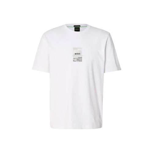 Boss Heren Fotoprint Relaxed Fit T-Shirt (Wit)