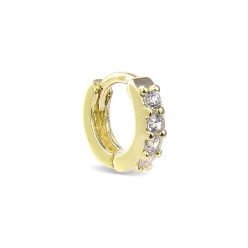 Piercing Luxenter, Ansung Sterling Zilver 925 en Briljant Zirkonia afgewerkt in 18 karaat geel goud