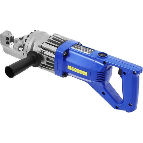 Bewehrungsschneider - Elektrisch-hydraulischer Stahlstabschneider - 900 W - Tragbar - Für 4–16 mm Bewehrungsstahl - Blau