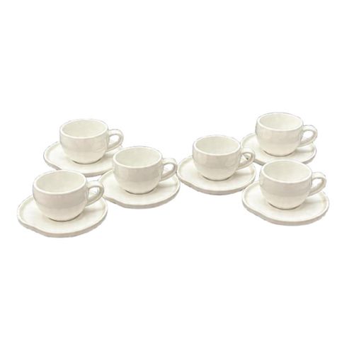Mulex Kaffeetassen, Weiß, Keramik, 12-teilig, 38x10x38 cm, Kaffee & Tee, Tassen, Kaffeetassen-Sets
