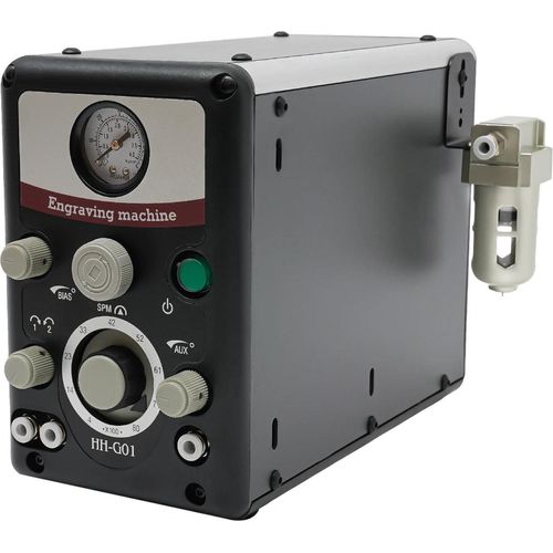 Schmuck Gravurwerkzeug - Pneumatischer Mikromotor 80W - 400–8000 U/min - Mit Fußpedal - Zum Gravieren und Polieren - Schwarz
